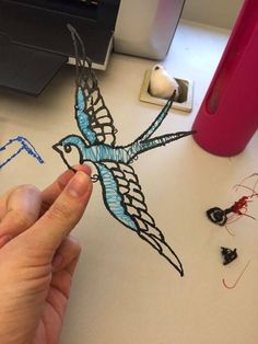 طرح پرنده با قلم سه بعدی