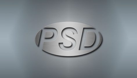 طرح لایه باز لوگو استیل steel logo mockup Psd