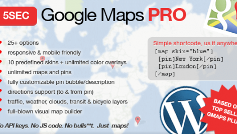 افزونه‌ نقشه گوگل وردپرس ۵Sec Google Maps Pro نسخه ۱.۴۳