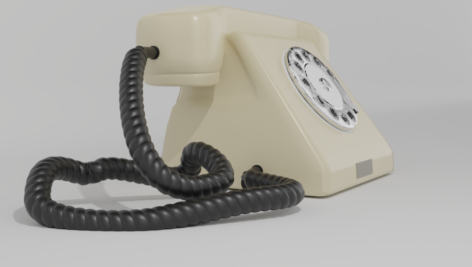 مدل سه بعدی تلفن قدیمی