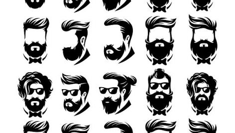 وکتور مدل مو مردانه | وکتور لوگوی آرایشگاه مردانه | طرح ۲