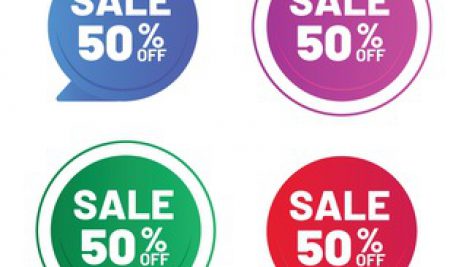 وکتور پیشنهادات ویژه فروش ۵۰ درصد تخفیف با دو سبک مختلف