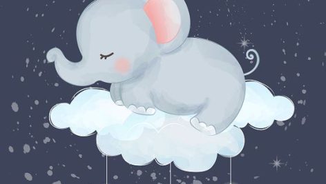 وکتور بچه فیل بامزه | cute baby elephant vector