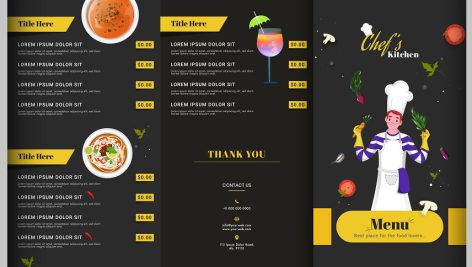 وکتور منوی رستوران | restaurant menu vector