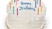 عکس کیک تولد با شمع های رنگی