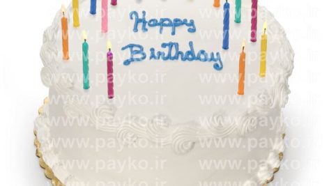 عکس استوک کیک تولد با شمع های رنگی