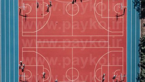 عکس استوک زمین بسکتبال از نمای بالا