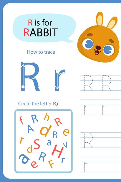 فلش کارت آموزش زبان برای کودکان حرف R