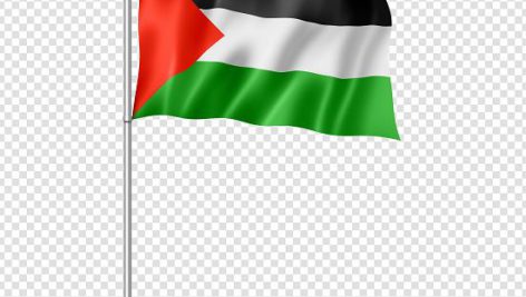 طرح لایه باز پرچم فلسطین به اهتزاز درآمده با فرمت PSD