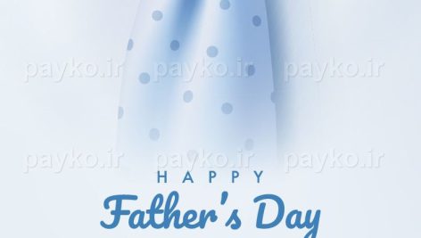 پوستر روز پدر مبارک برای اینستاگرام | وکتور روز پدر طرح کراوات آبی | eps
