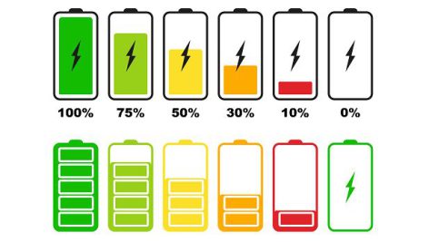 وکتور باتری گوشی در مراحل مختلف