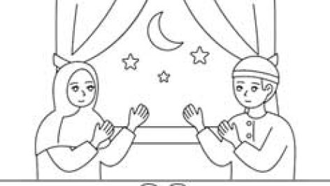 کاربرگ نقاشی ماه رمضان کودکان ساده